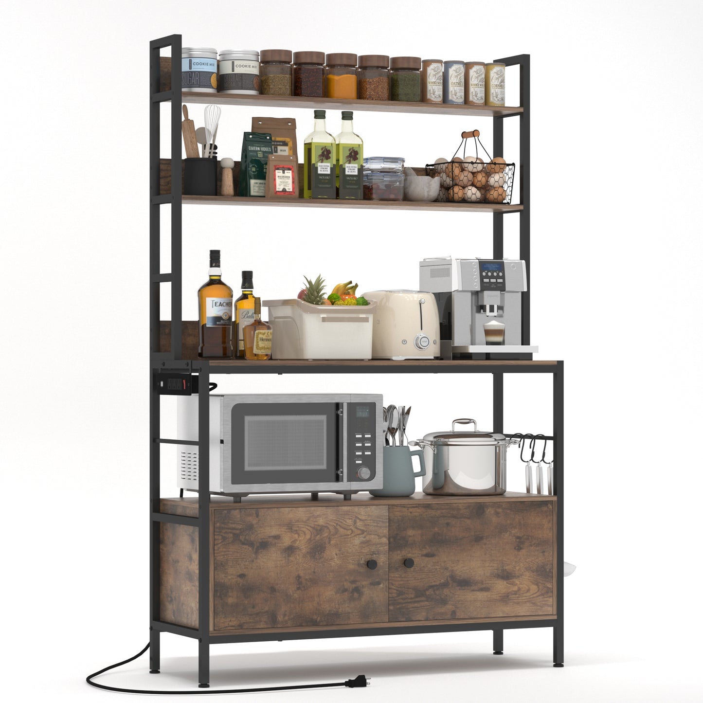 5-Tier Bakers Rack with Power Outlet