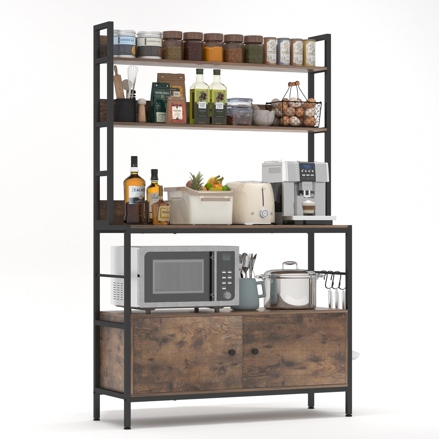 Kitchen Bakers Rack with Storage