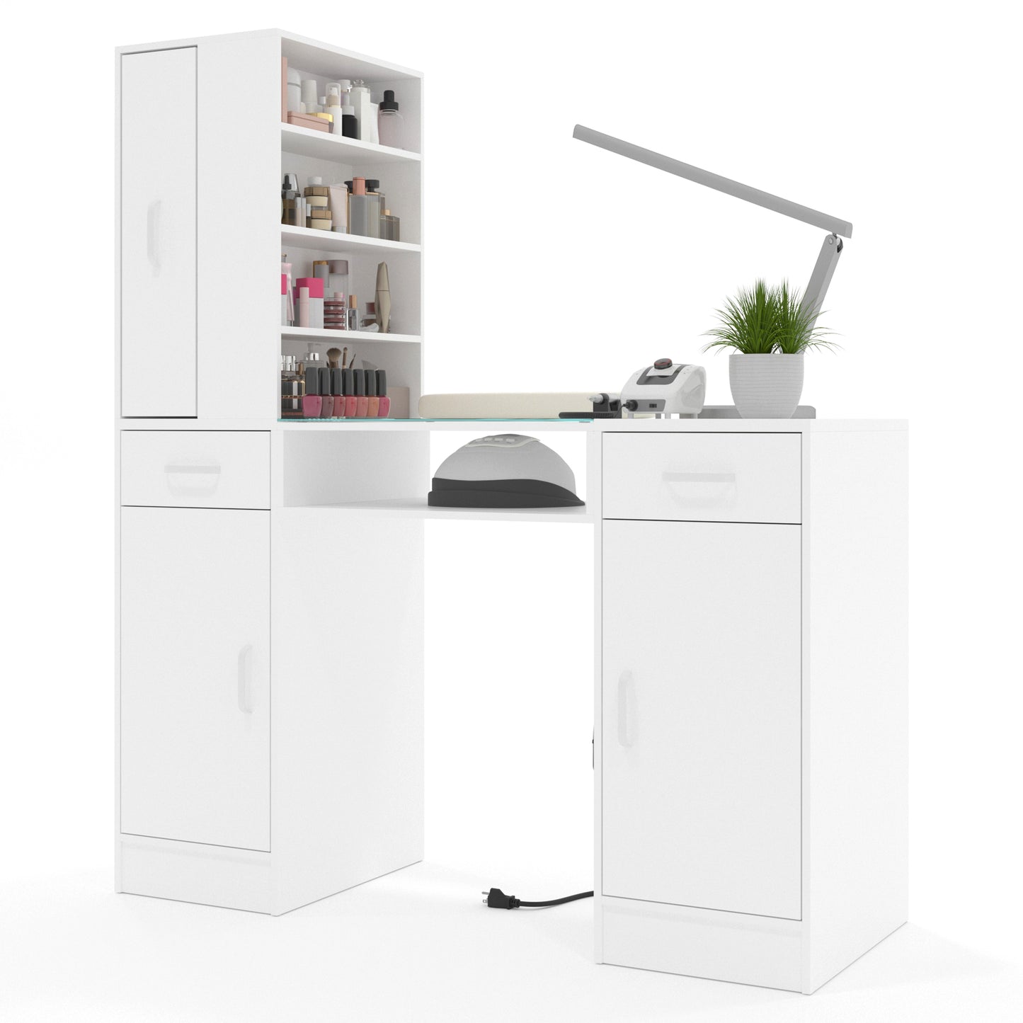 Manicure Table with Power Outlets