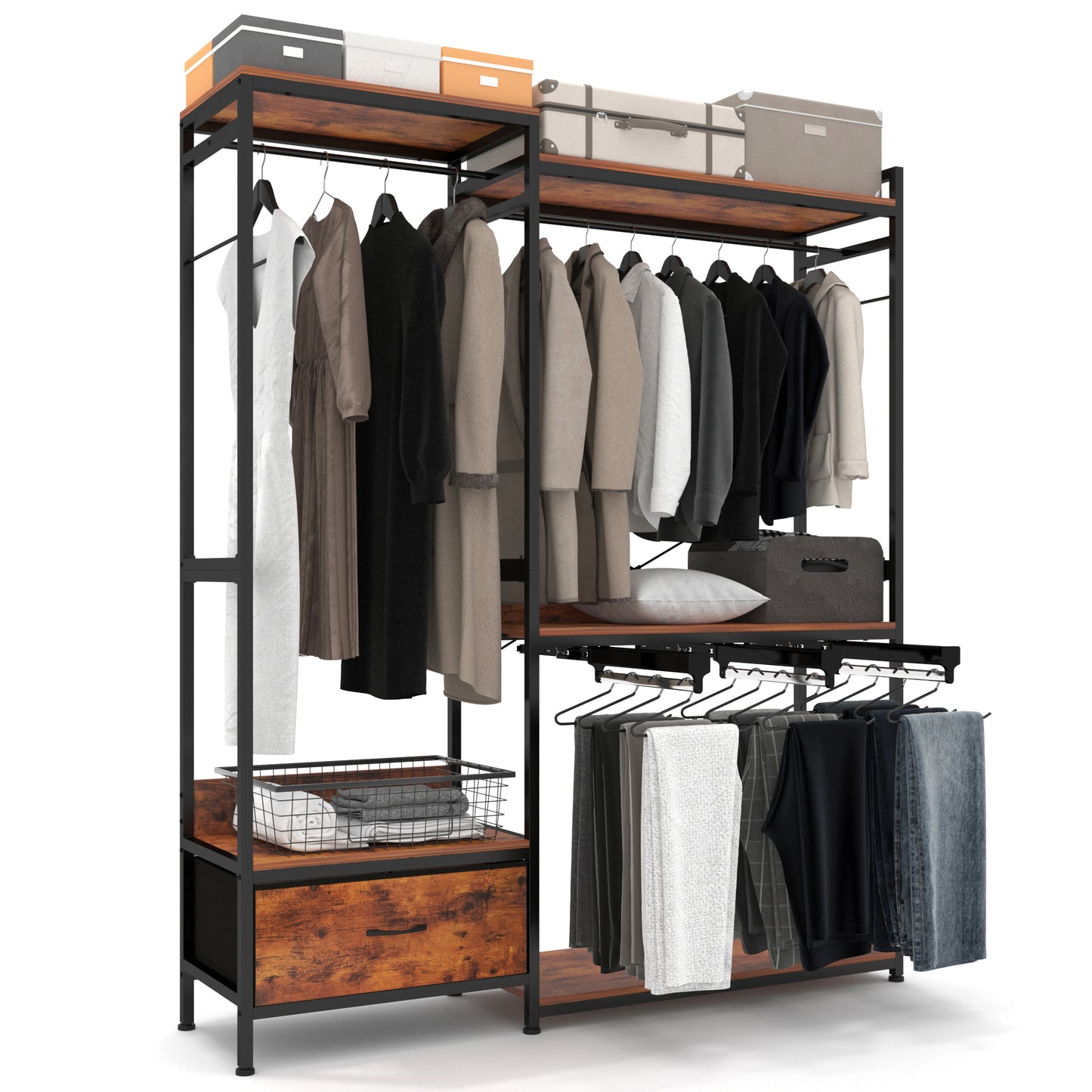 Large Garment Racks with Pants Hangers