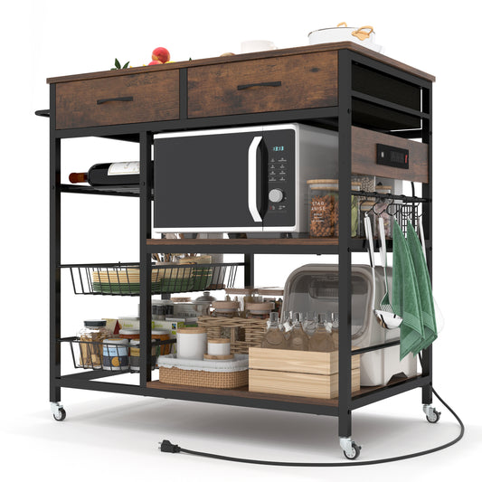Kitchen Island with Power Outlet