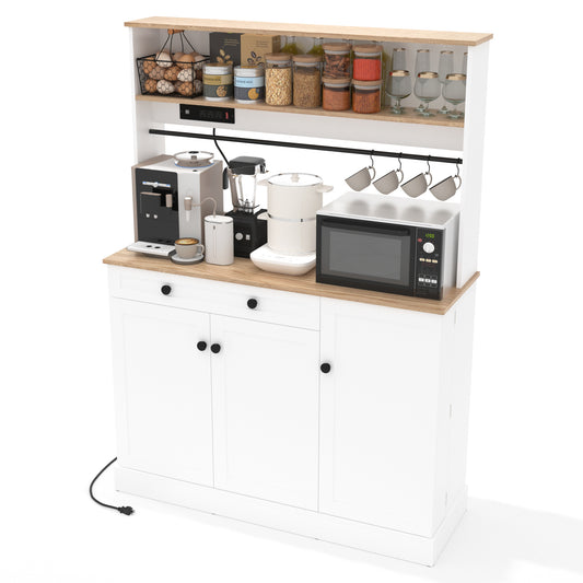 Kitchen Storage Cabinet with Power Outlets
