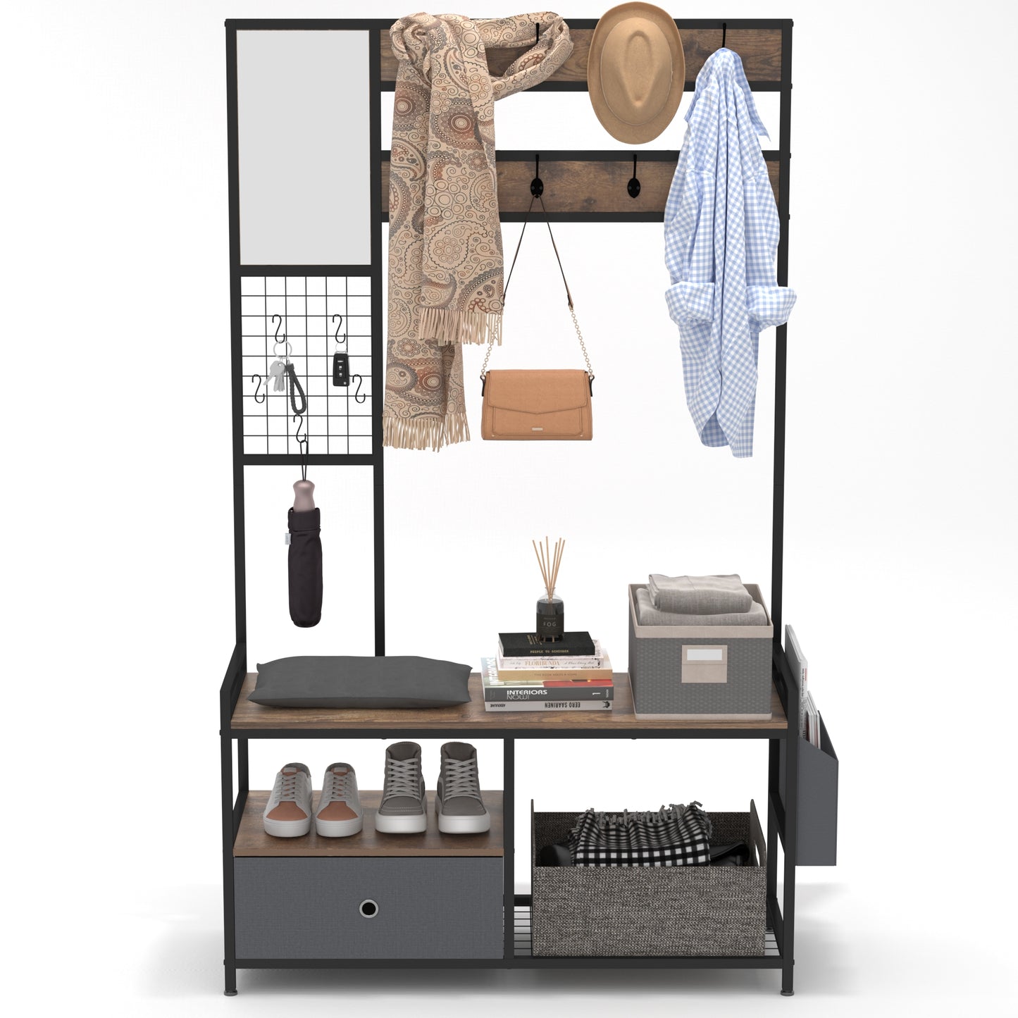Entryway Hall Tree with Drawer