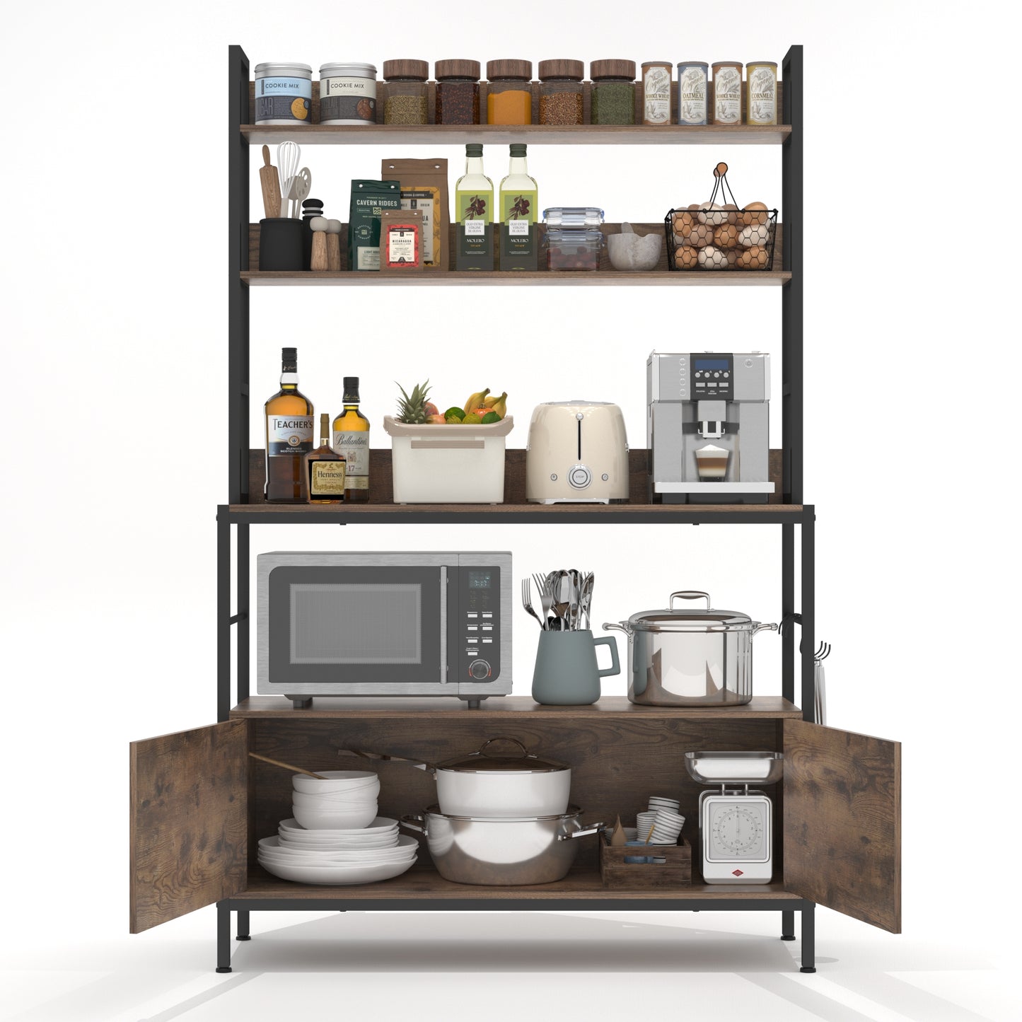 Kitchen Bakers Rack with Storage