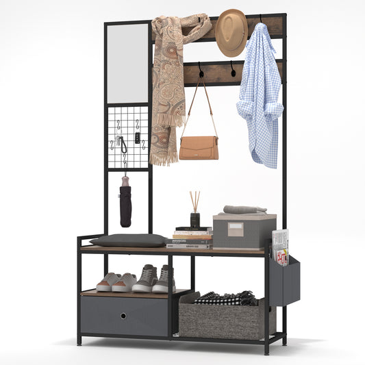 Entryway Hall Tree with Drawer