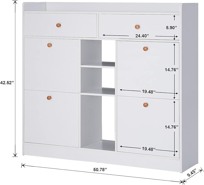 Entryway White Shoe Cabinet