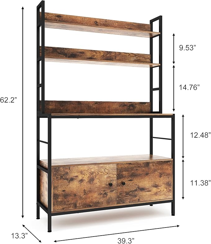 Kitchen Bakers Rack with Storage