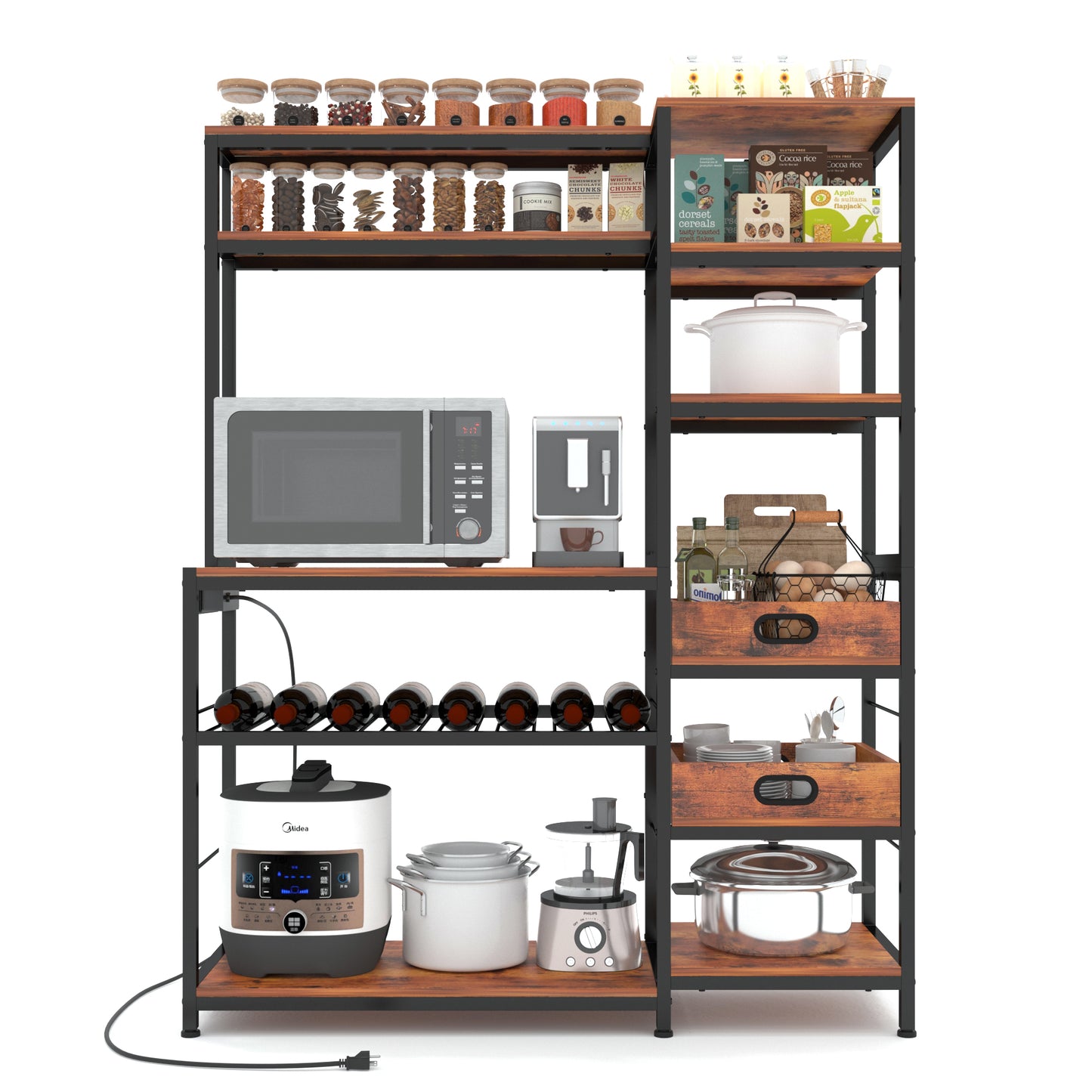 6-Tiers Bakers Rack with Power Outlet