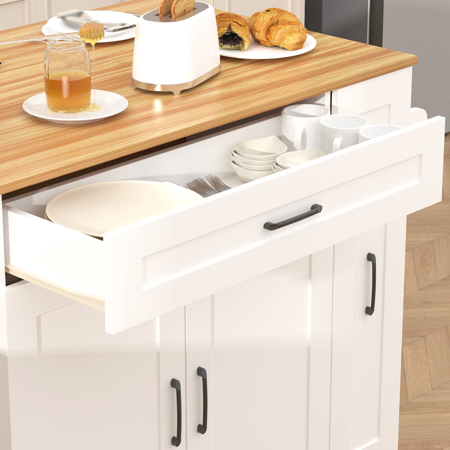 Kitchen Island with Power Outlets