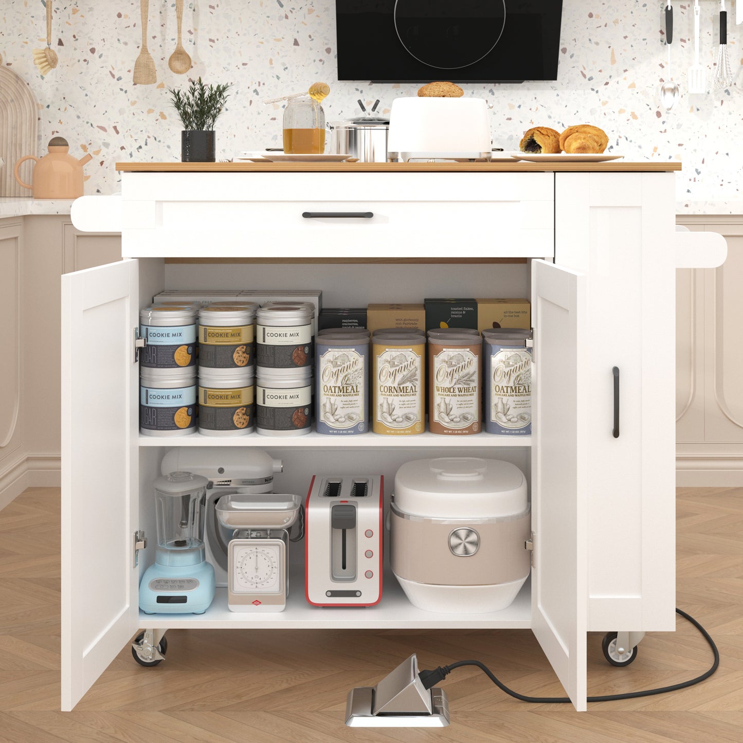Kitchen Island with Power Outlets