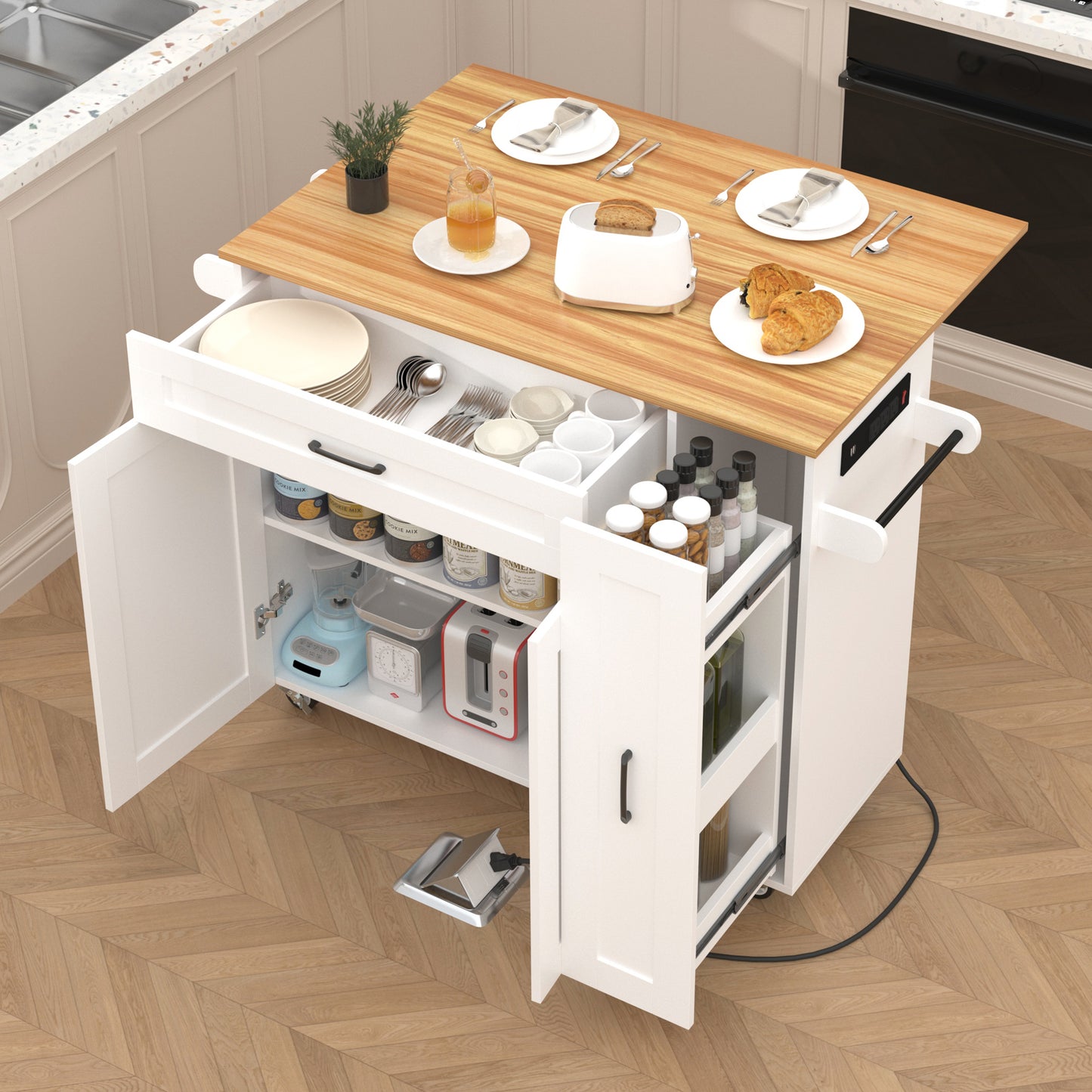 Kitchen Island with Power Outlets