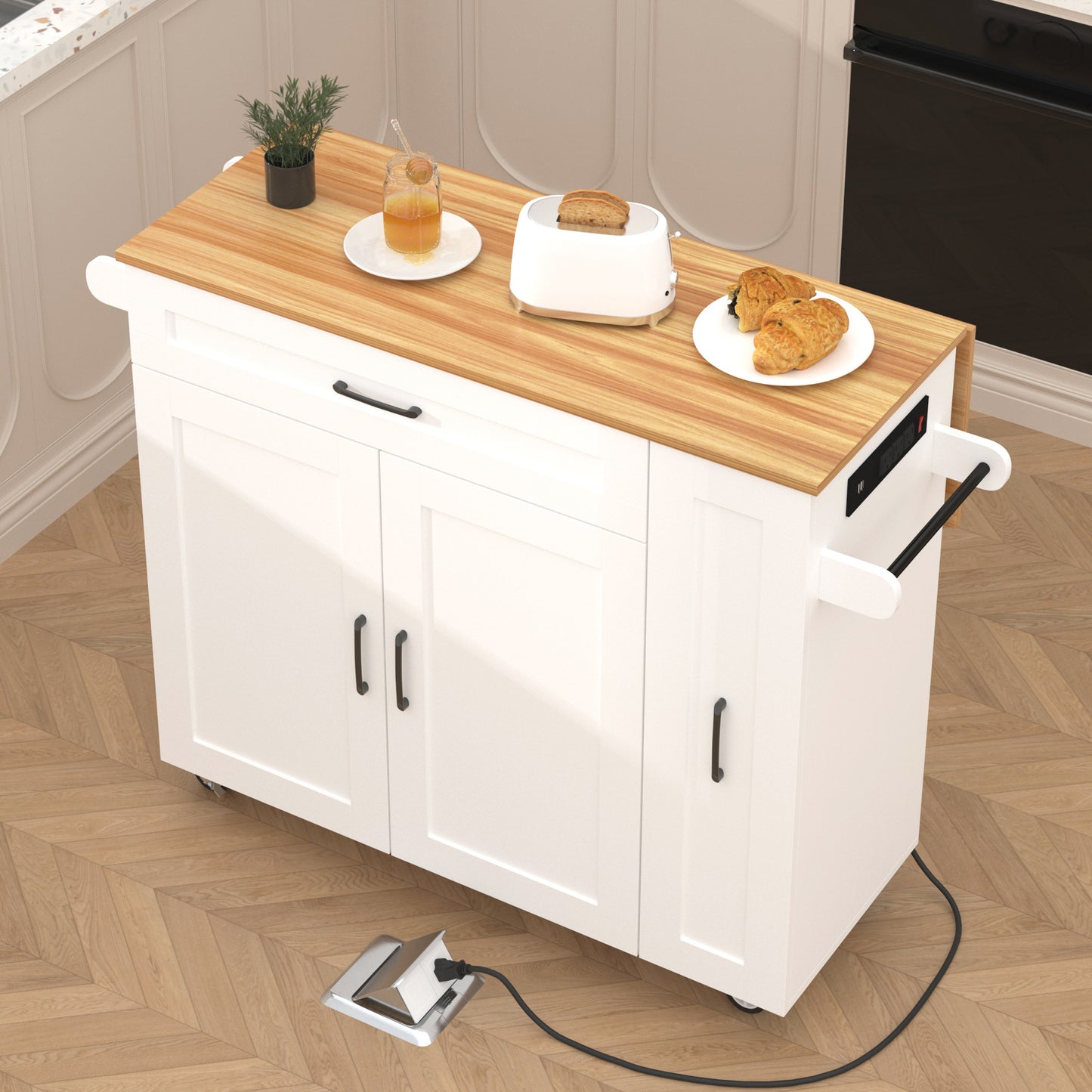 Kitchen Island with Power Outlets