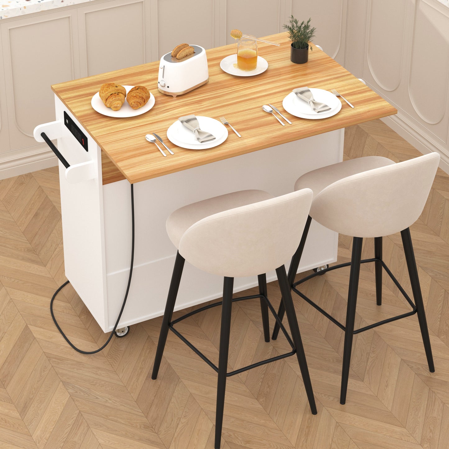 Kitchen Island with Power Outlets