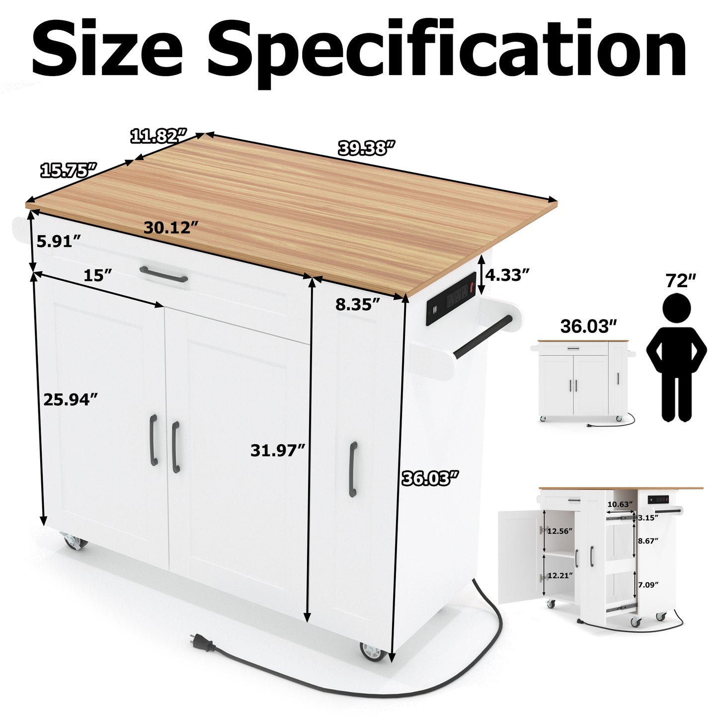 Kitchen Island with Power Outlets
