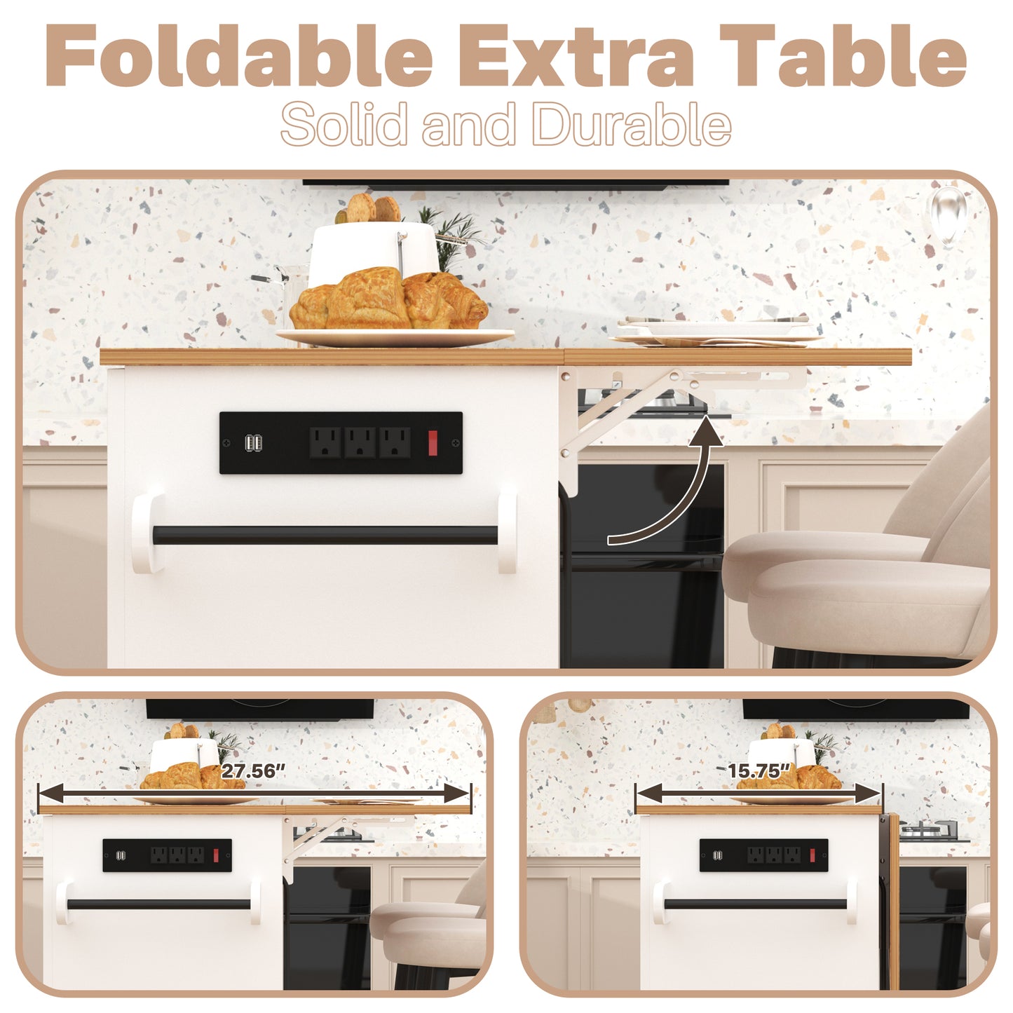 Kitchen Island with Power Outlets