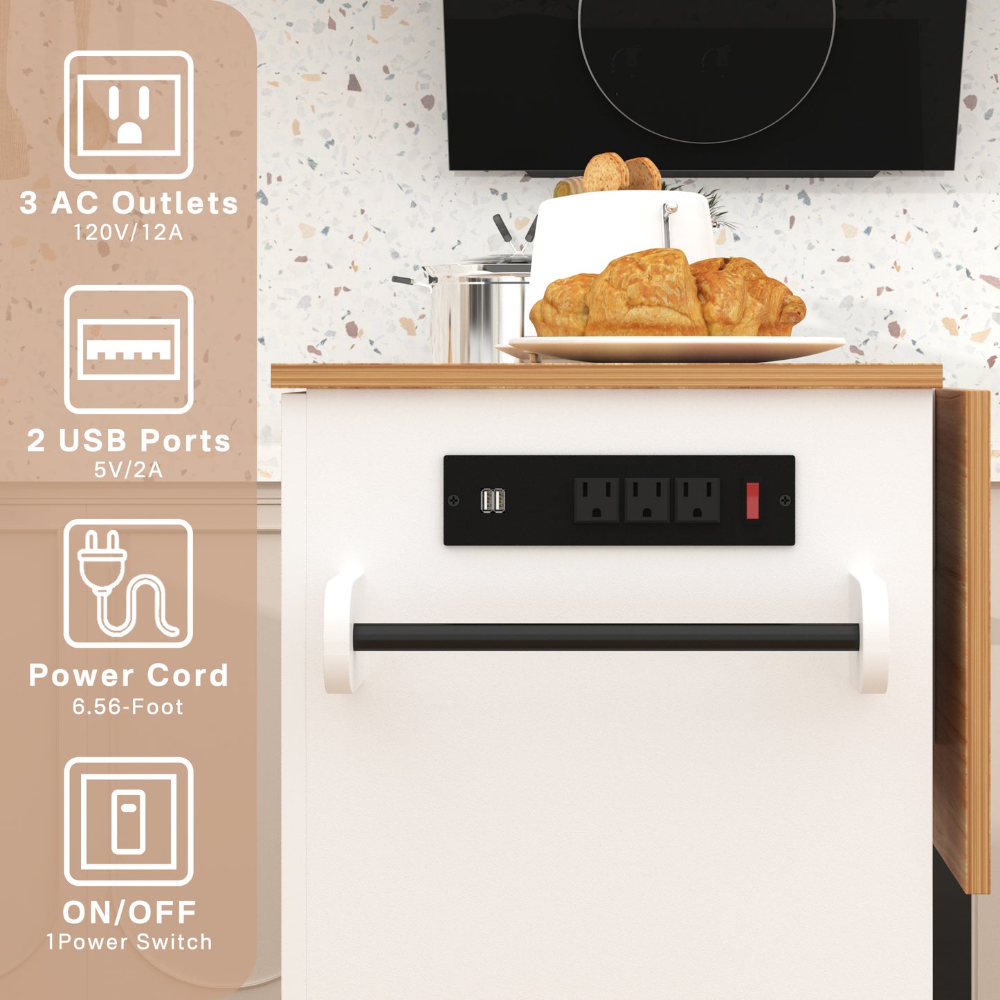 Kitchen Island with Power Outlets