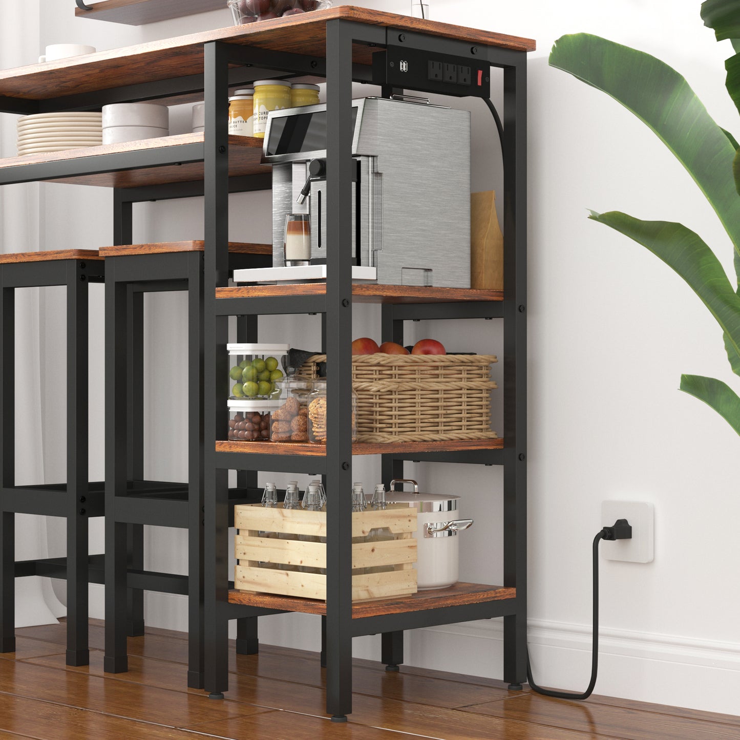 Bar Table Set with Power Outlets