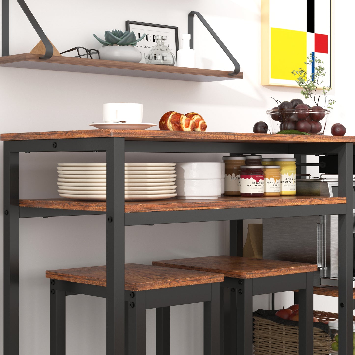 Bar Table Set with Power Outlets