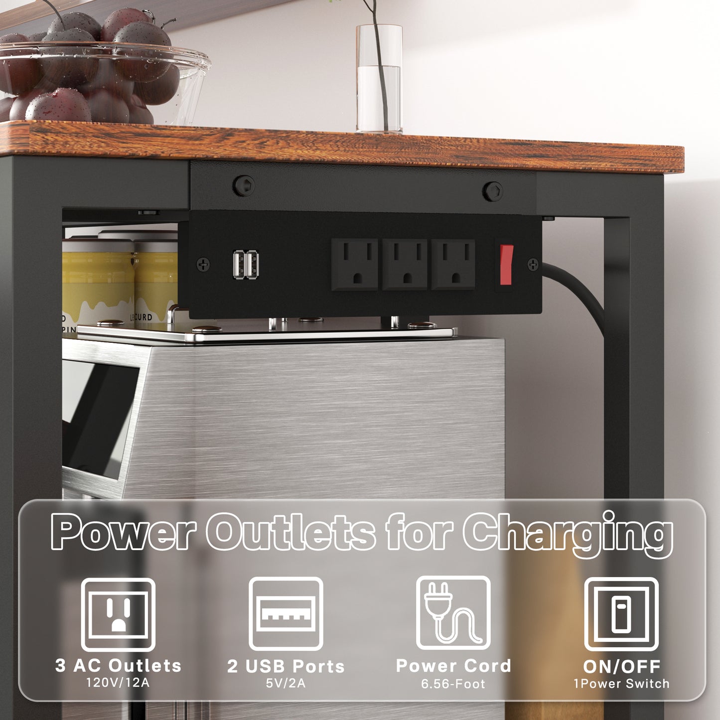Bar Table Set with Power Outlets