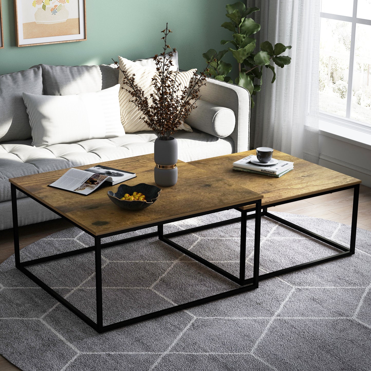Coffee Table Set,Brown