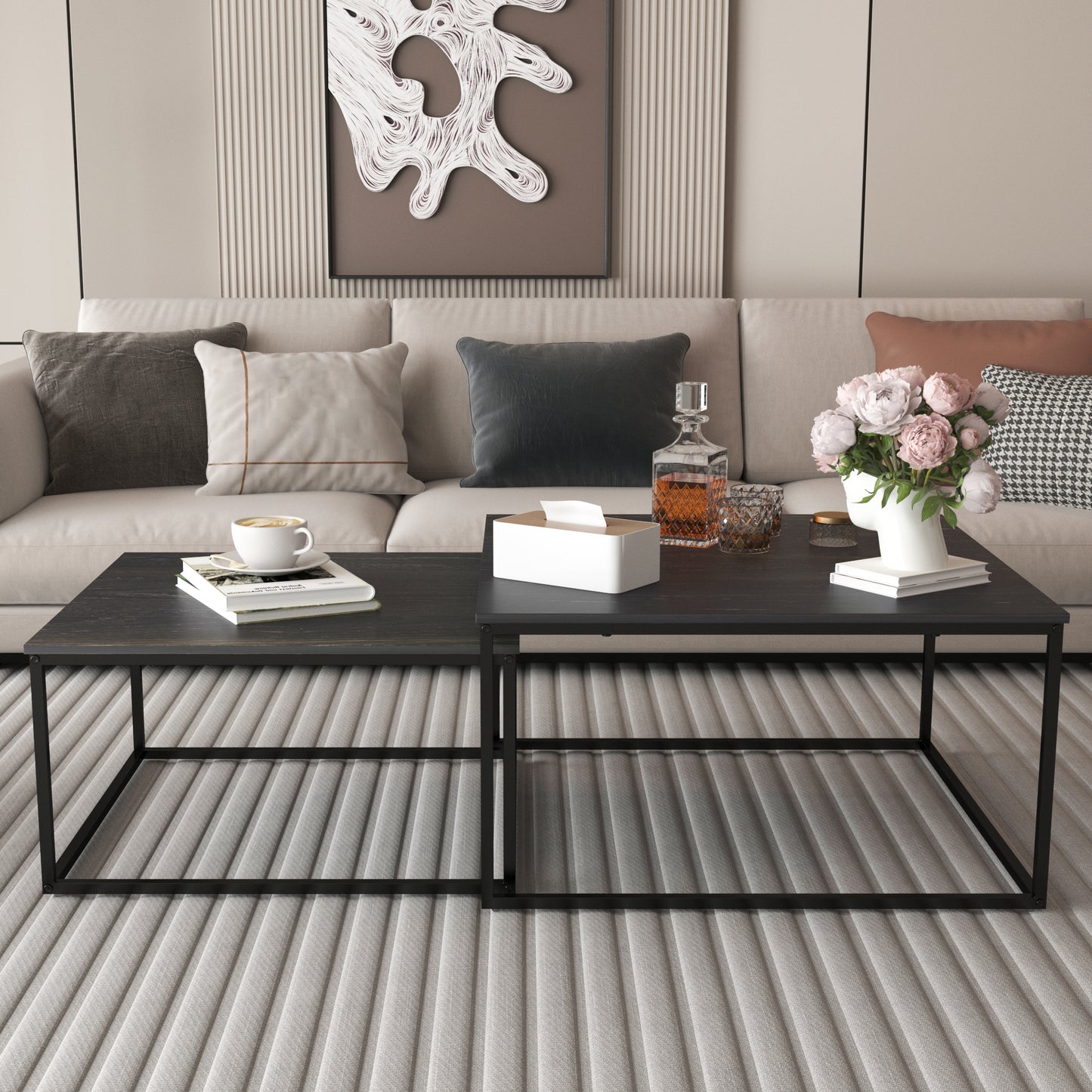 Coffee Table Set,Black