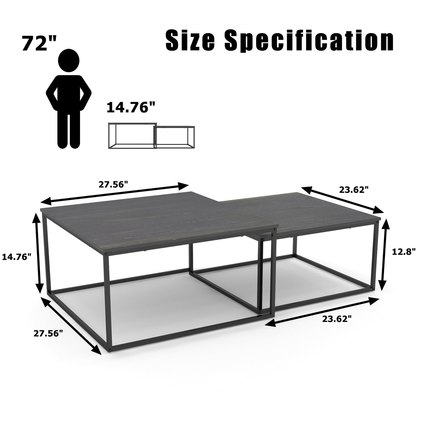 Coffee Table Set,Black