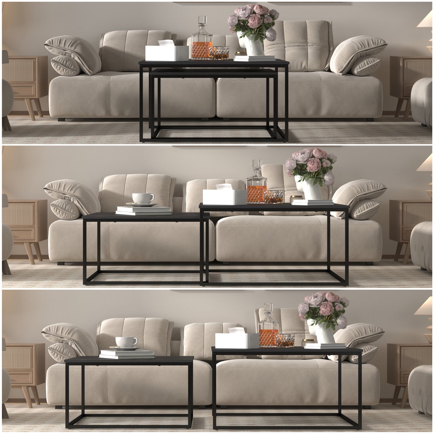 Coffee Table Set,Black