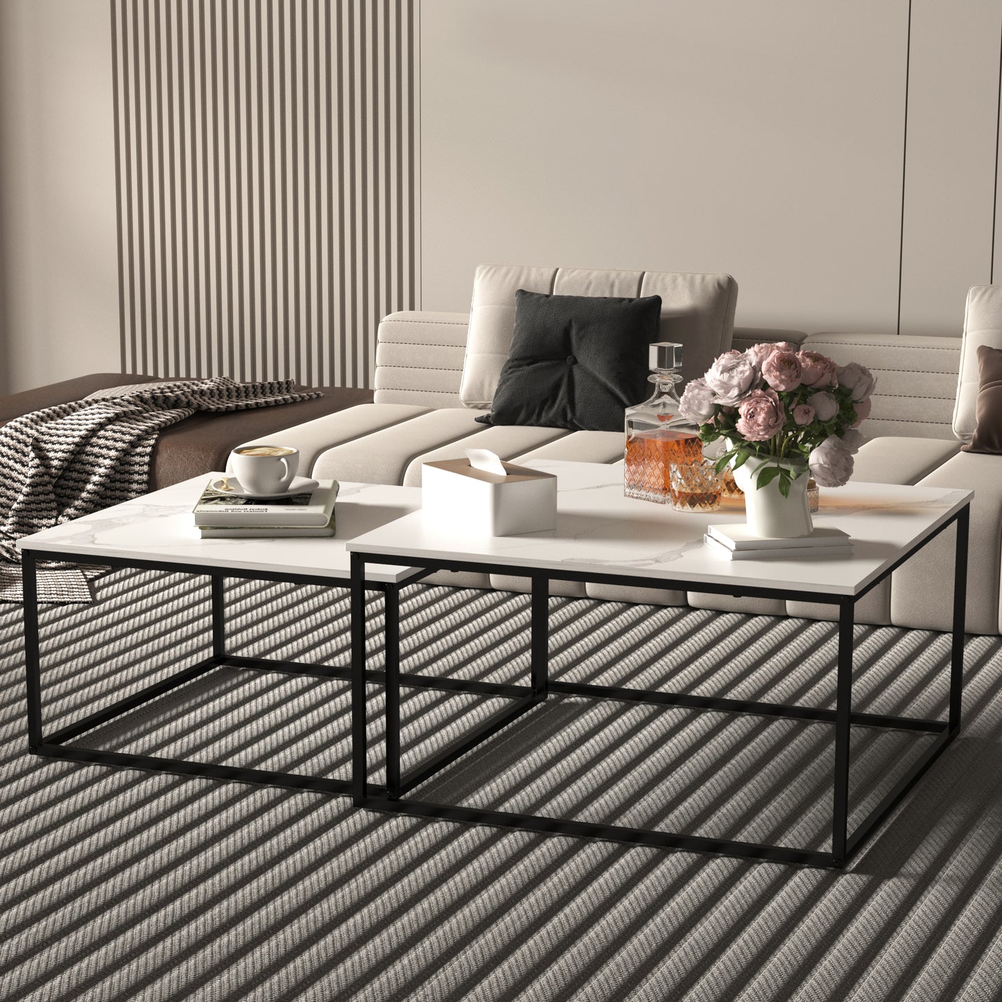 Coffee Table Set,White
