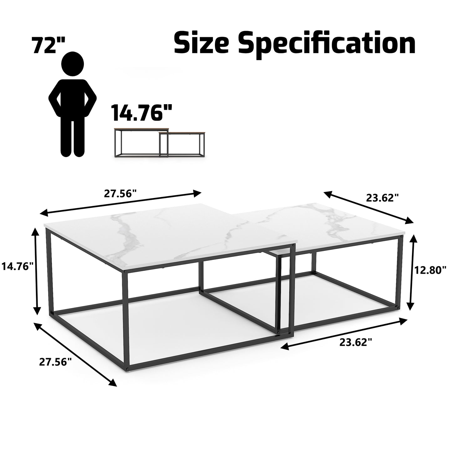 Coffee Table Set,White