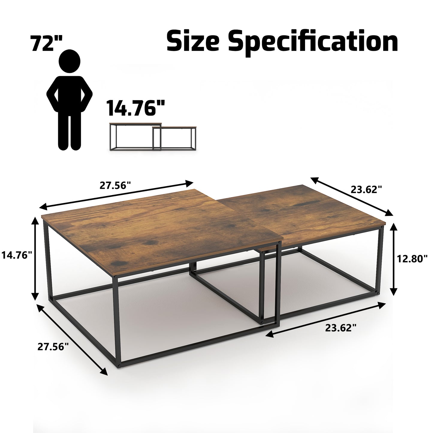 Coffee Table Set,Brown