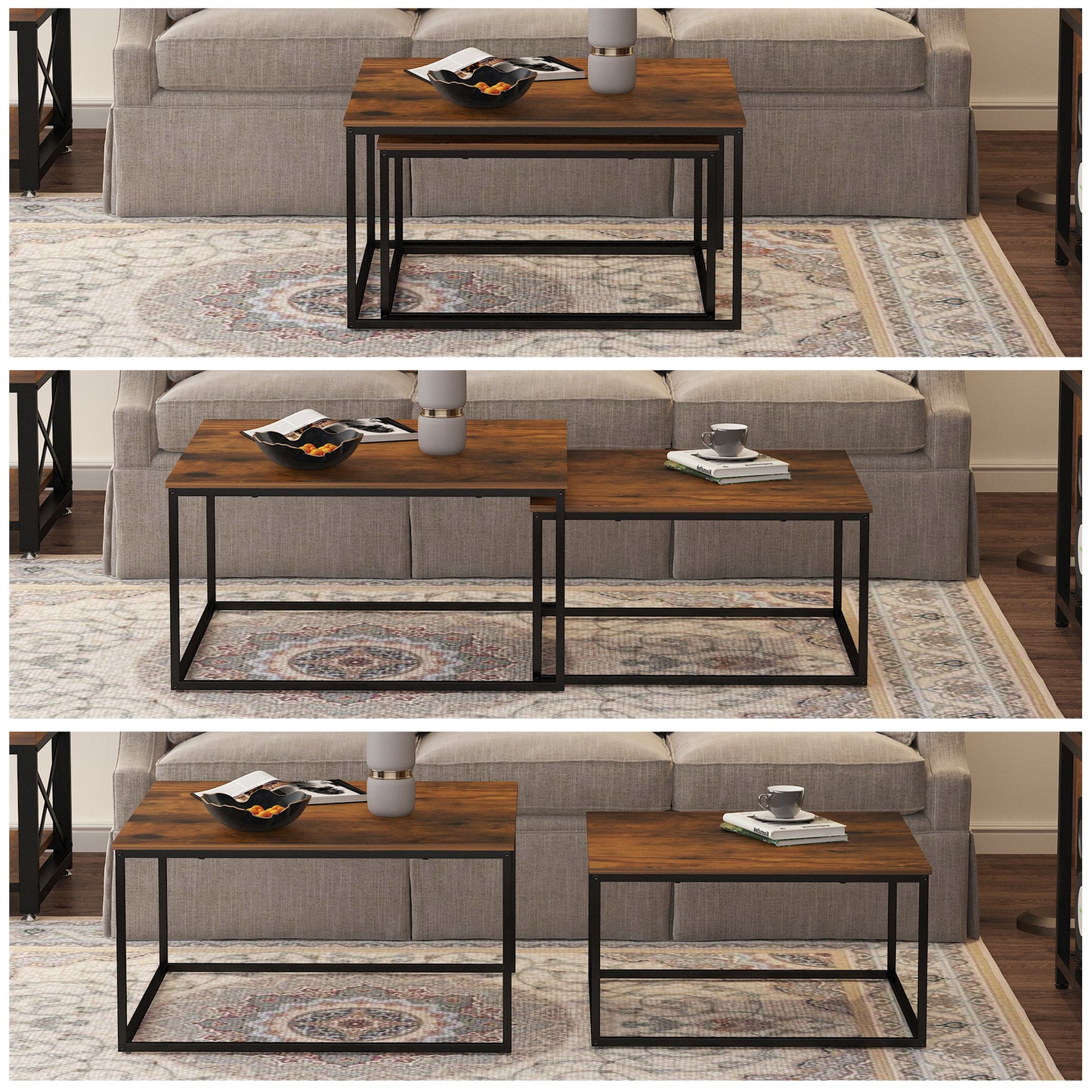 Coffee Table Set,Brown