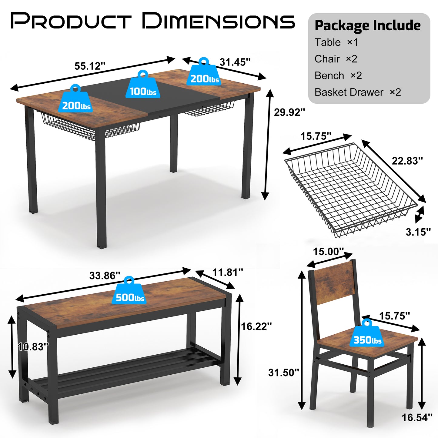Dining Table Set for 4-6 People