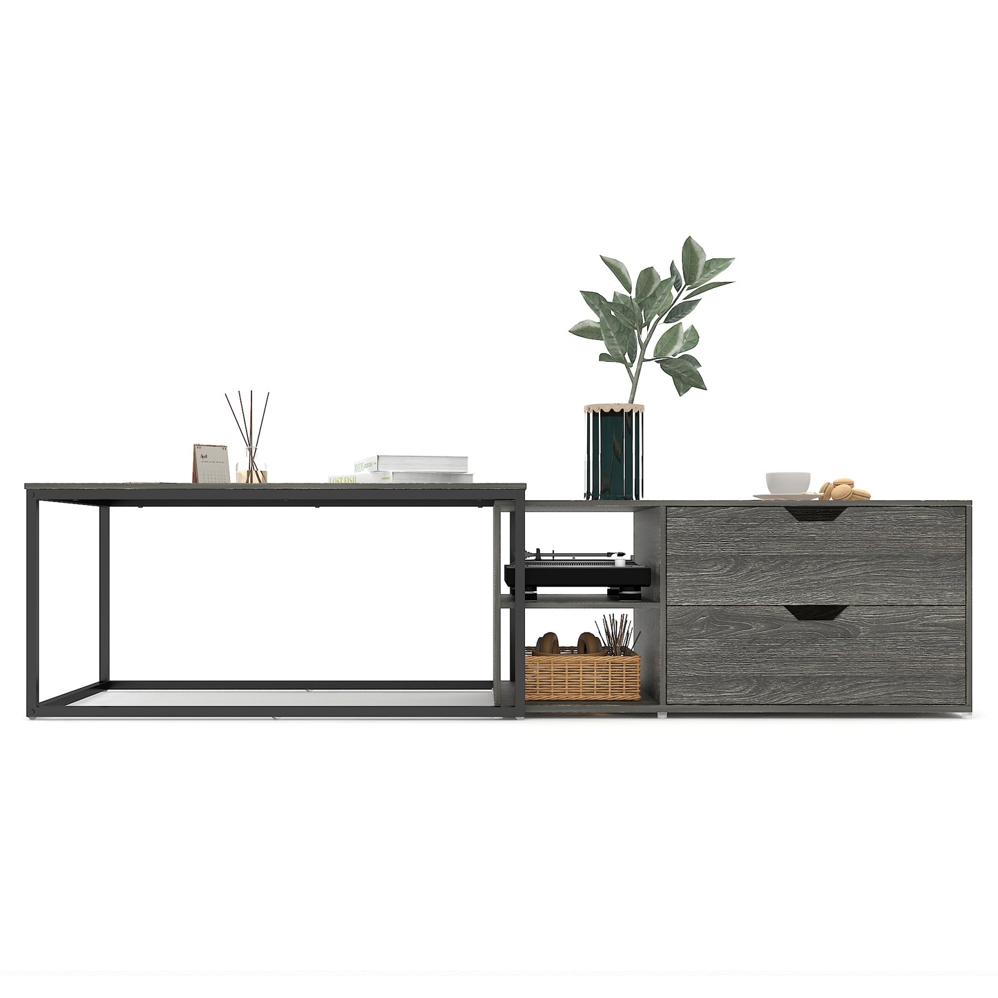 Nesting Coffee Tables Set,Black