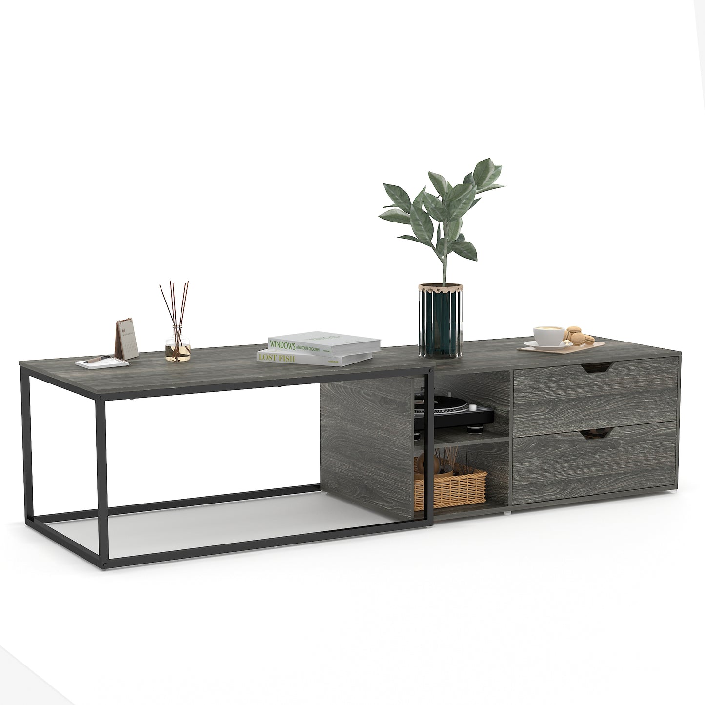 Nesting Coffee Tables Set,Black