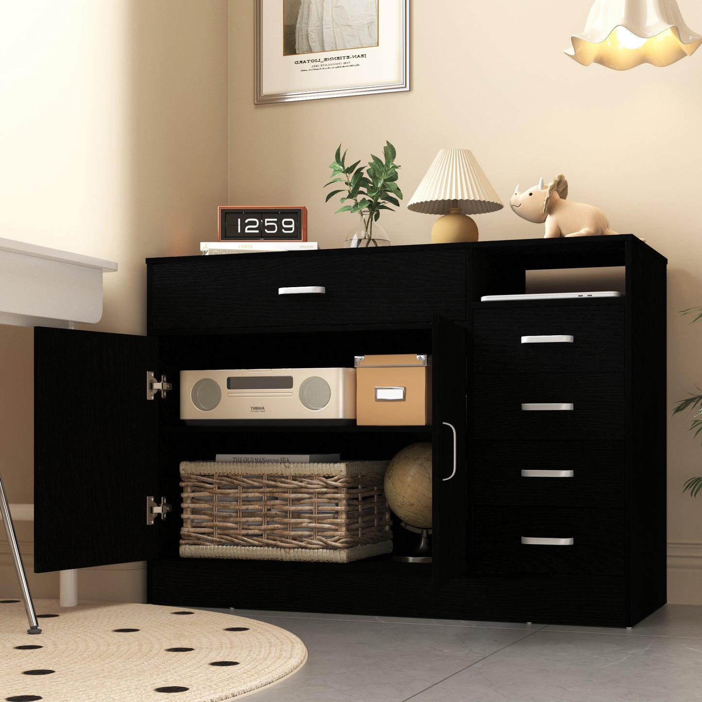 Wooden File Storage Cabinets,Black