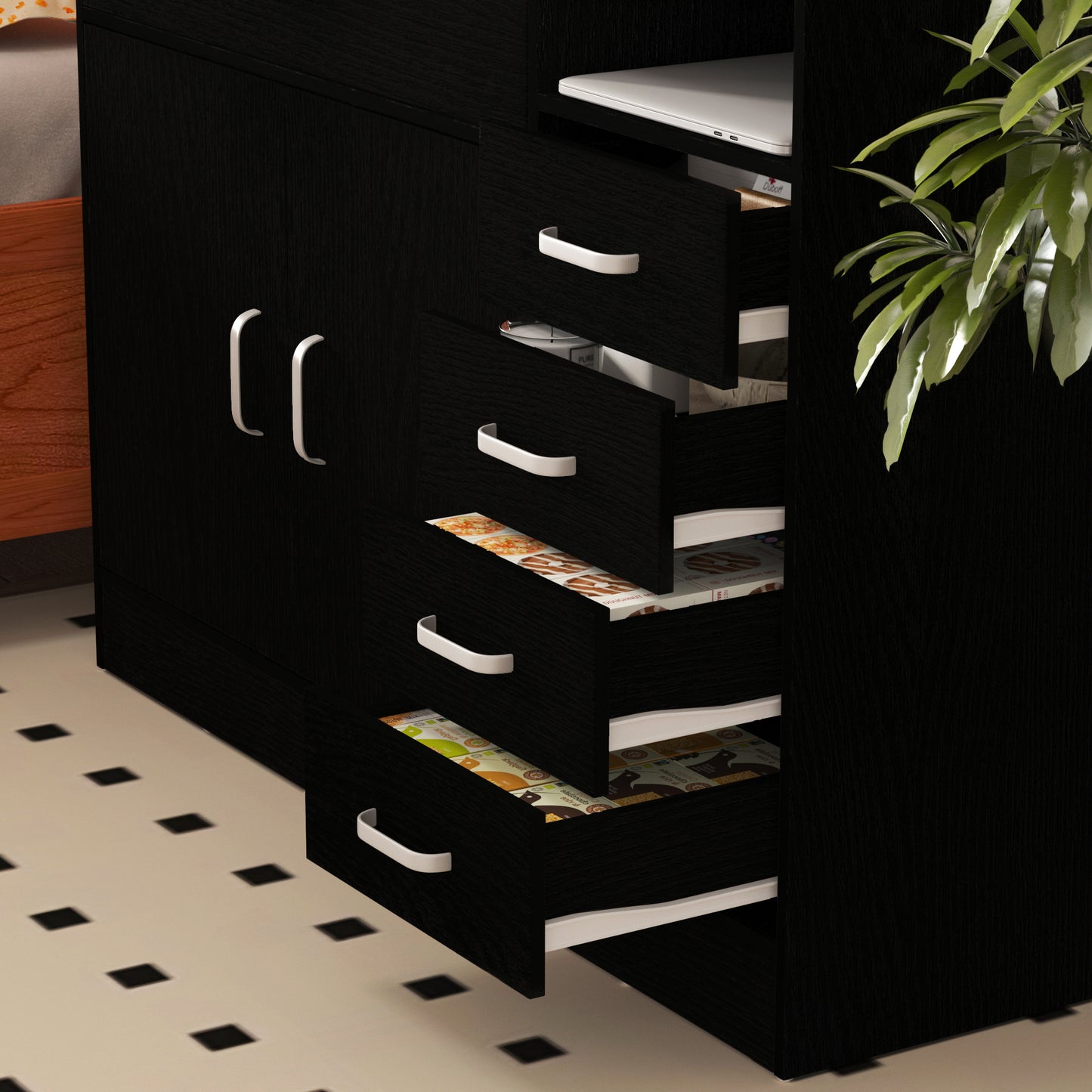 Wooden File Storage Cabinets,Black