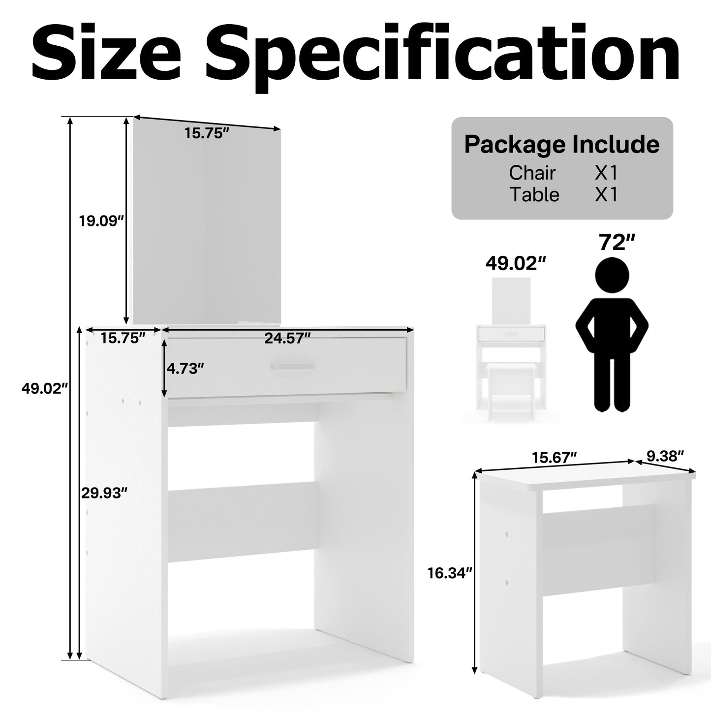 Vanity Desk with Mirror
