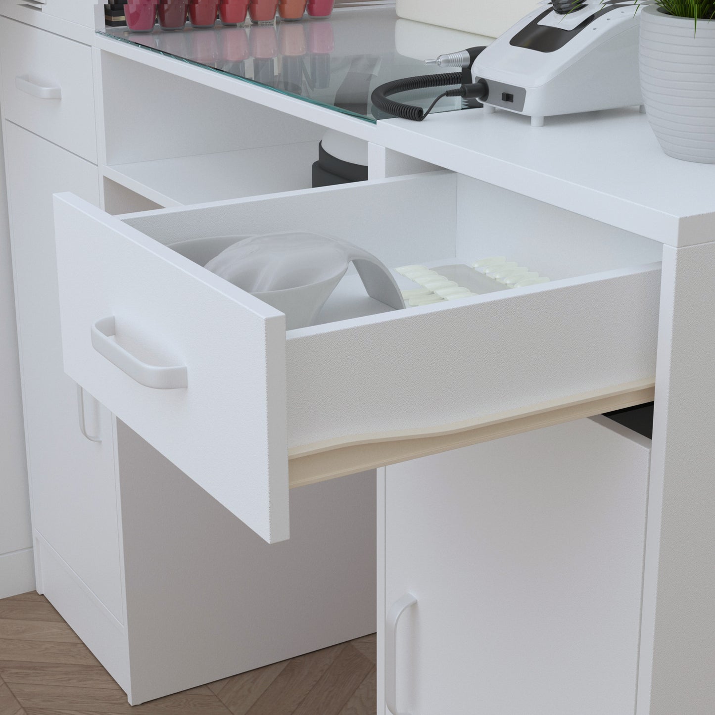 Manicure Table with Power Outlets