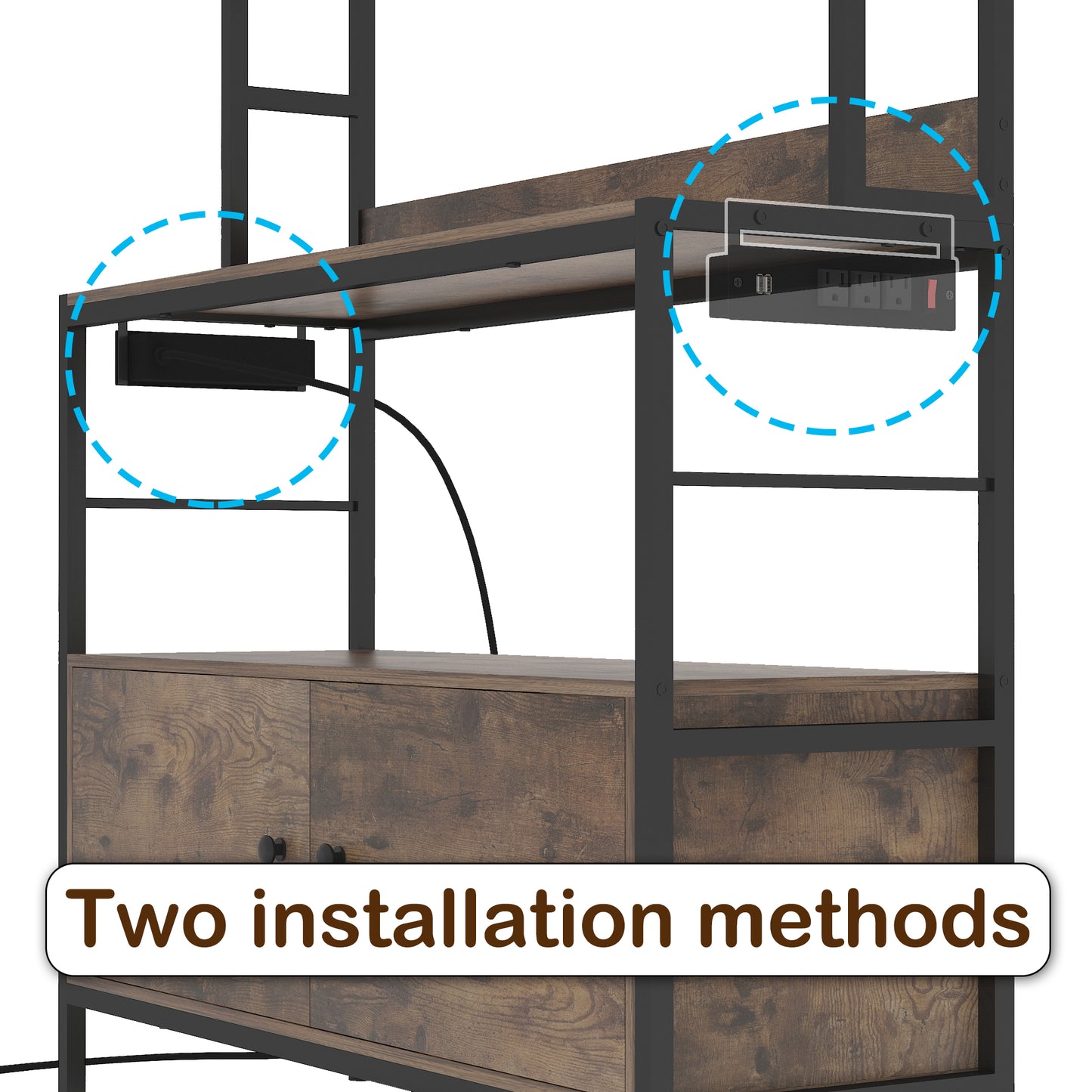 5-Tier Bakers Rack with Power Outlet