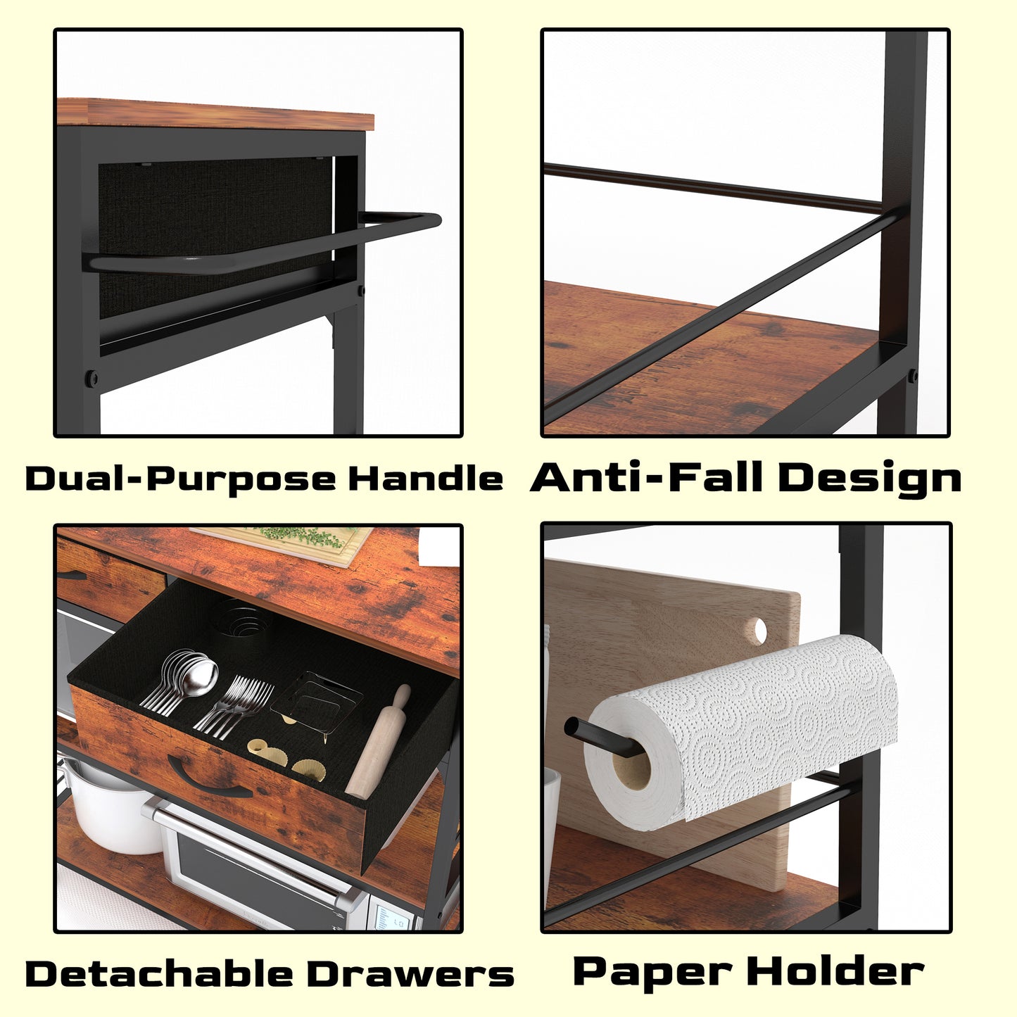Kitchen Island Cart with Power Outlet