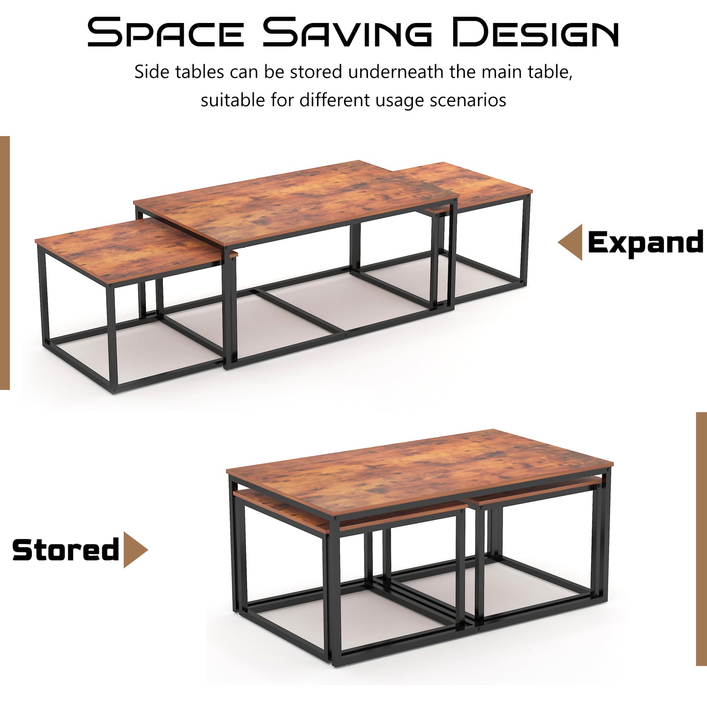 3 Pieces Nesting Coffee Tables