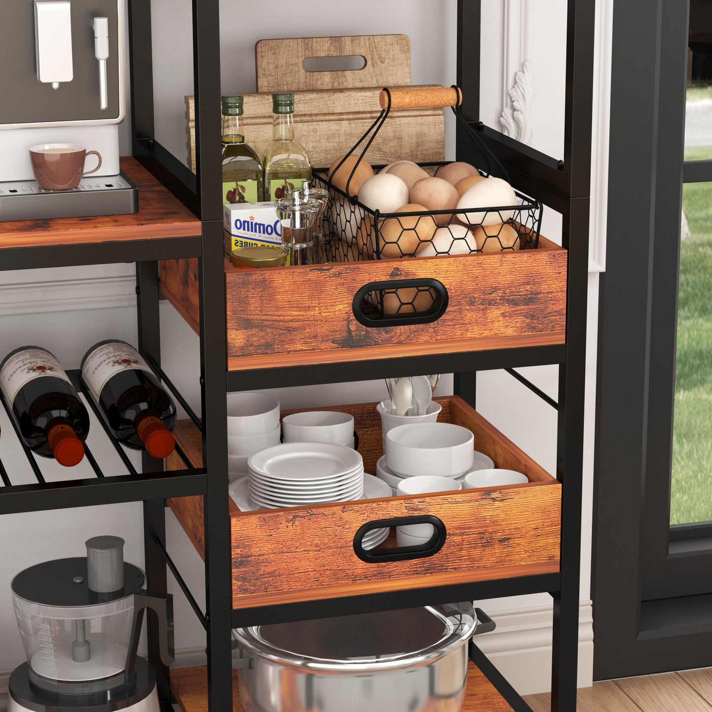 6-Tiers Bakers Rack with Power Outlet