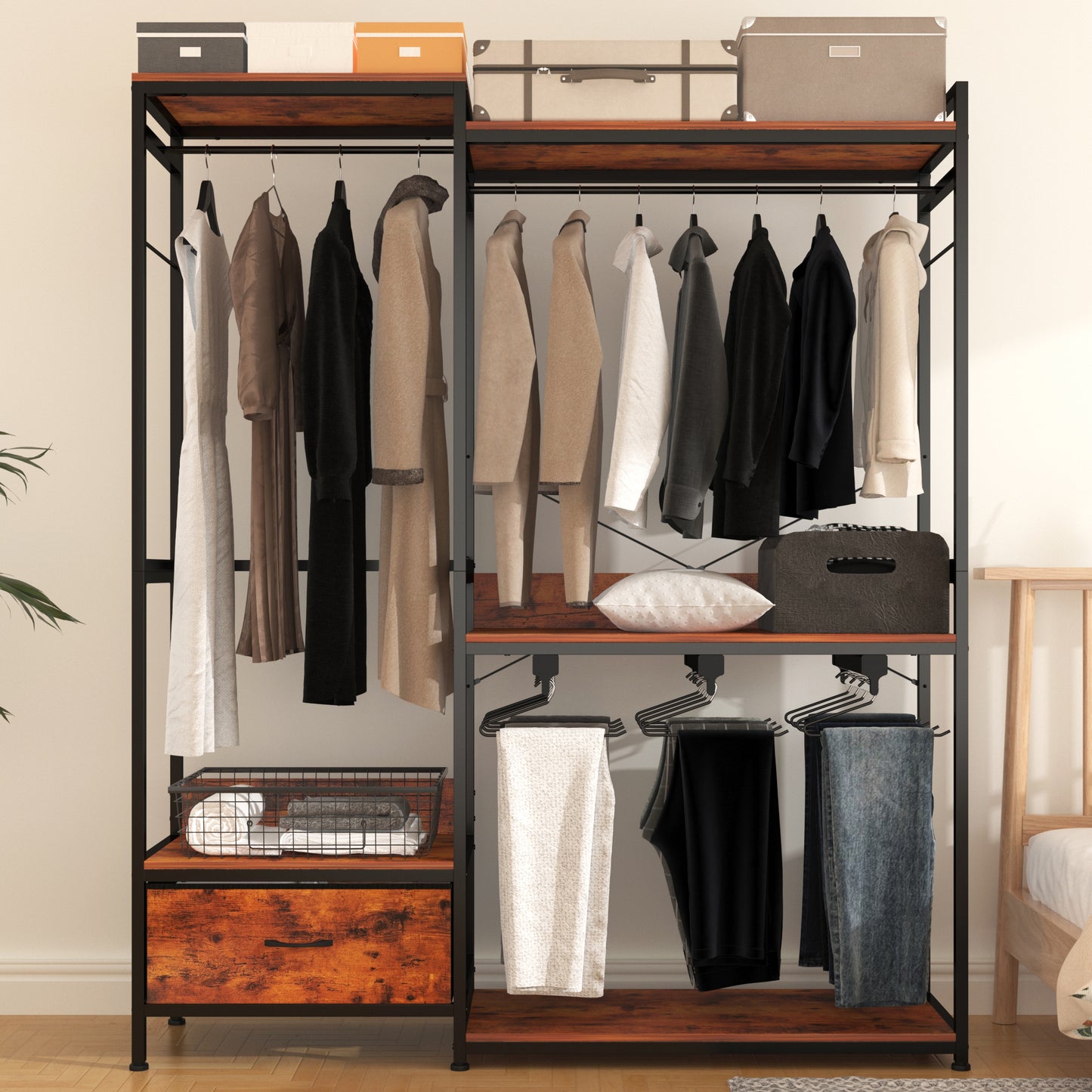 Large Garment Racks with Pants Hangers
