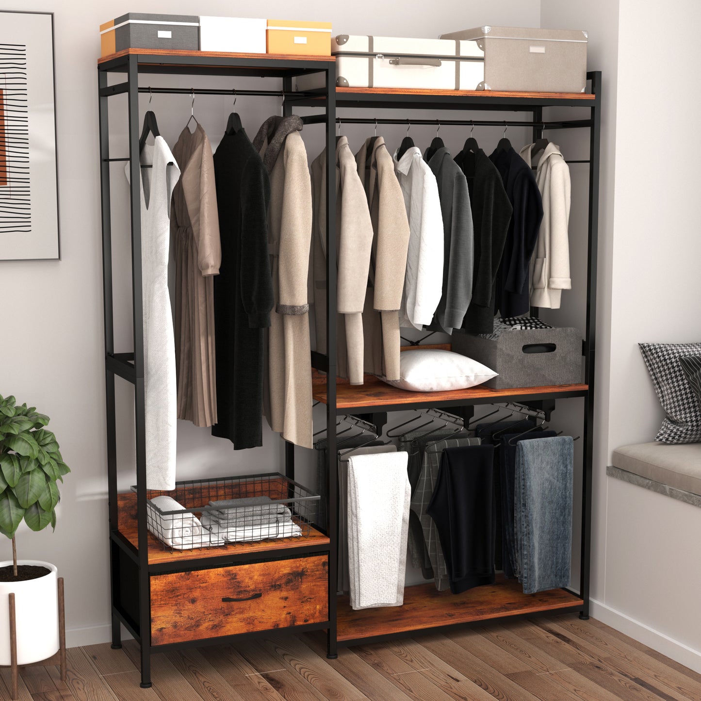 Large Garment Racks with Pants Hangers
