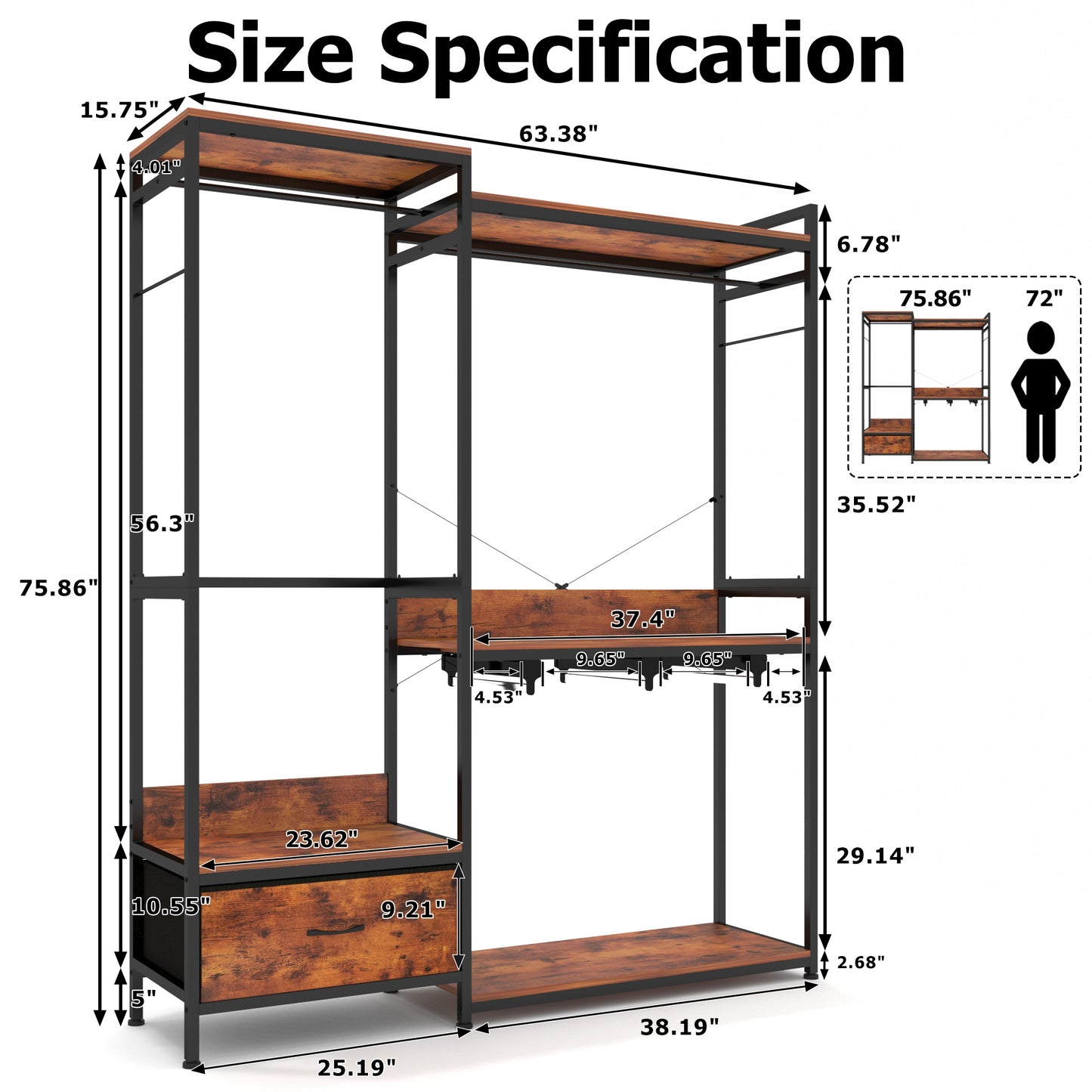 Large Garment Racks with Pants Hangers