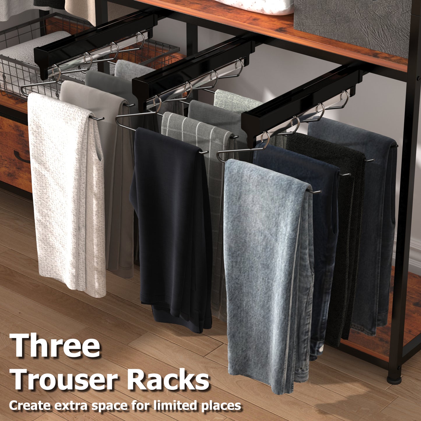 Large Garment Racks with Pants Hangers
