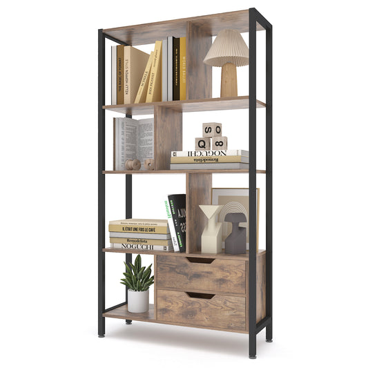 4-Tier Bookshelf with Drawers