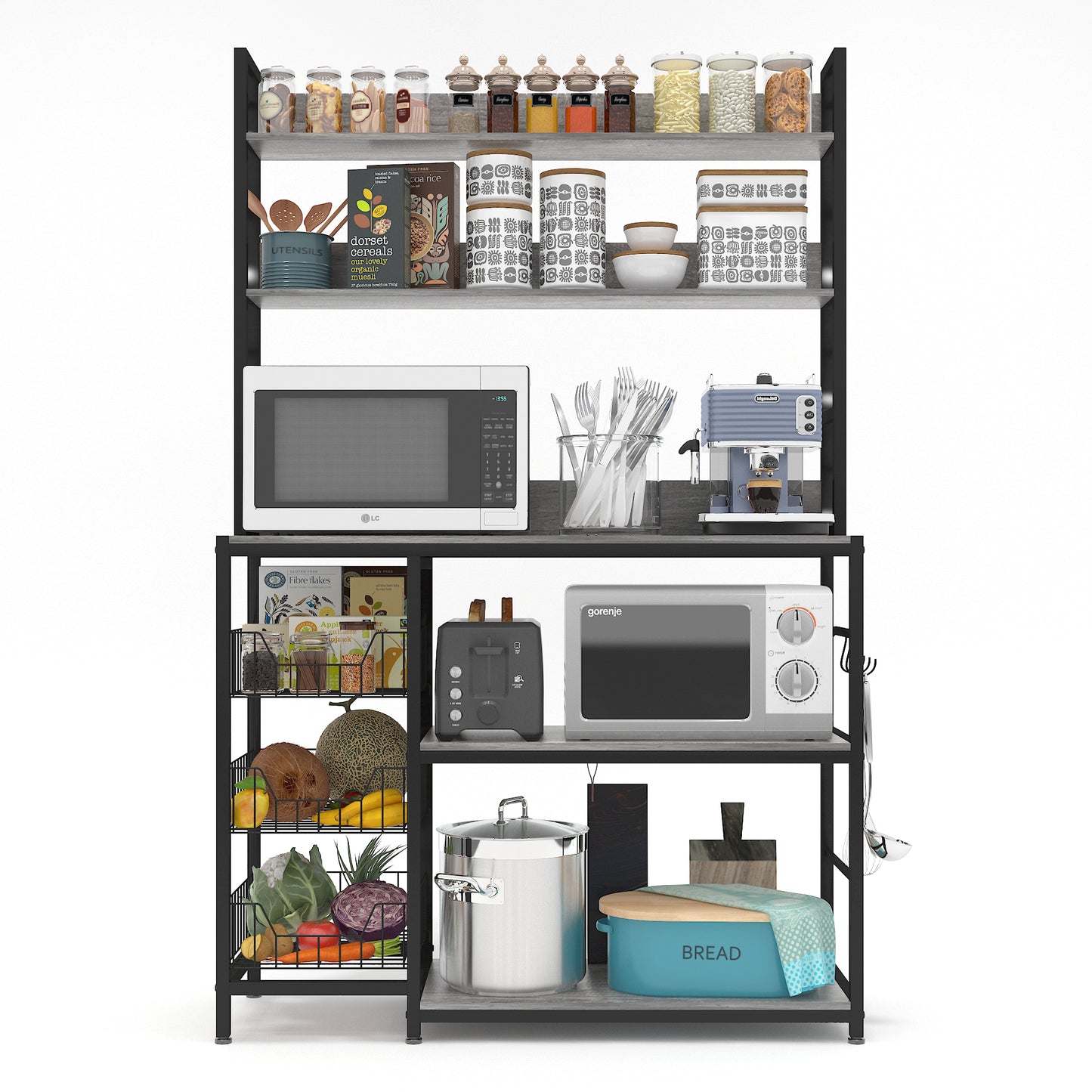 Kitchen Bakers Rack with Baskets