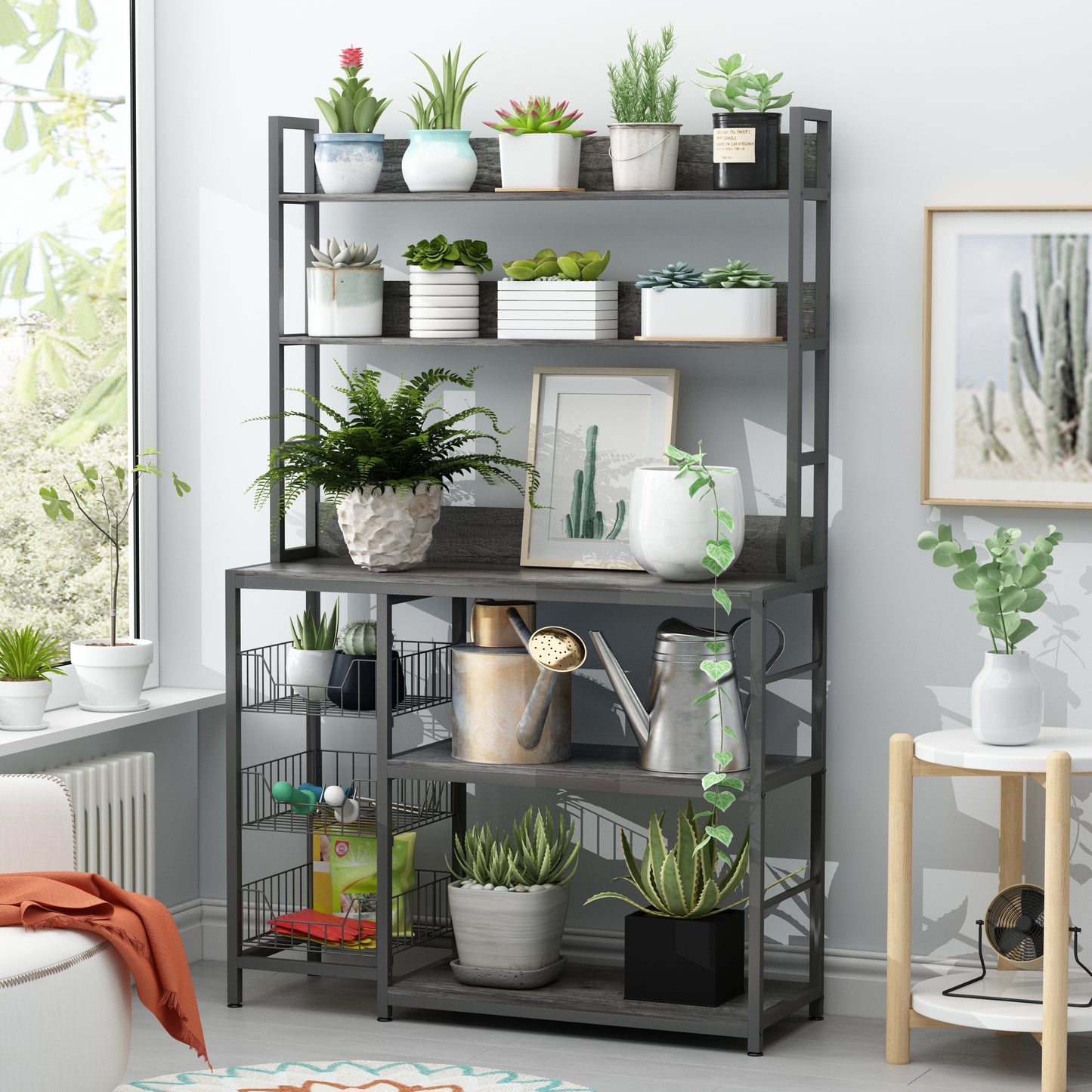 Kitchen Bakers Rack with Baskets
