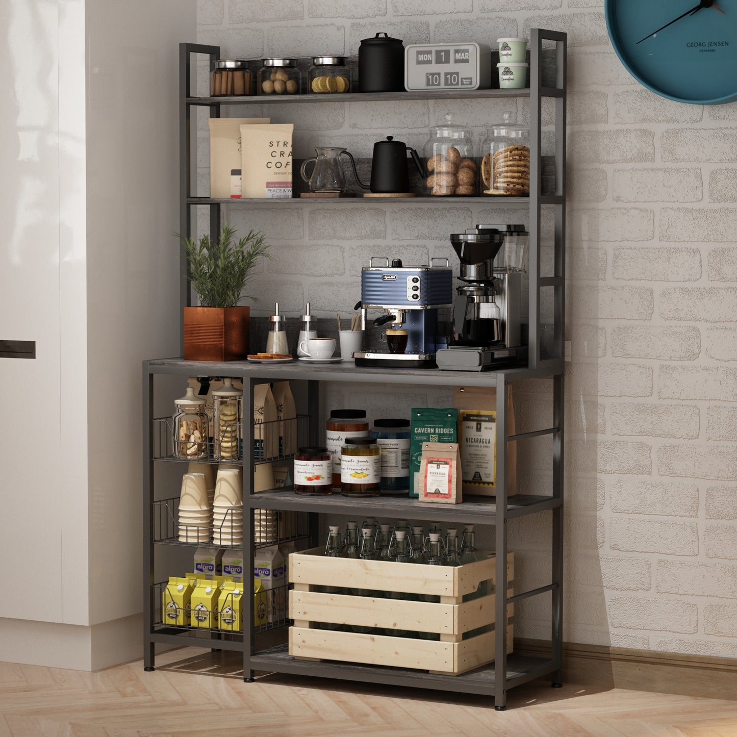 Kitchen Bakers Rack with Baskets